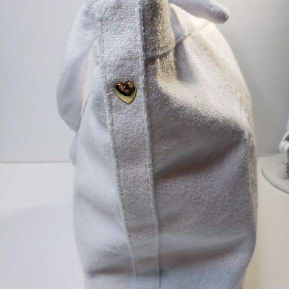 Stoney Clover Lane White Terry Cloth Tote Bag Embossed Beach Carry All 17x14 - Picture 3 of 11
